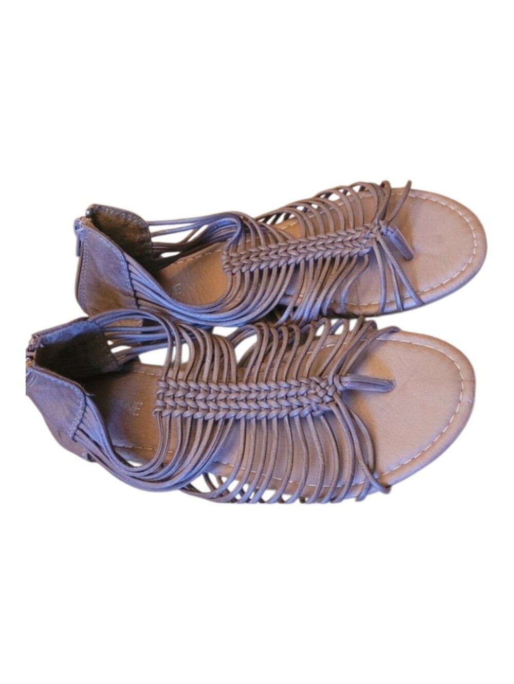 🥳5/$25!🥳 Ardene Taupe Woven Fringe Gladiator Sandals